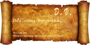 Décsey Veronika névjegykártya