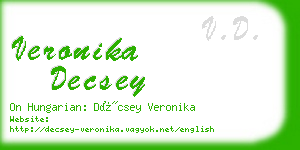 veronika decsey business card